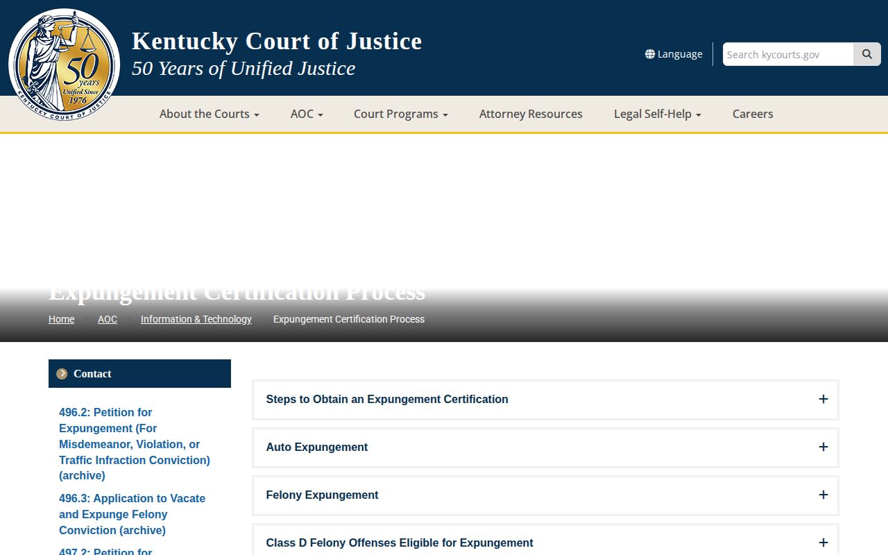 Kentucky expungement process affecting Powell County release records