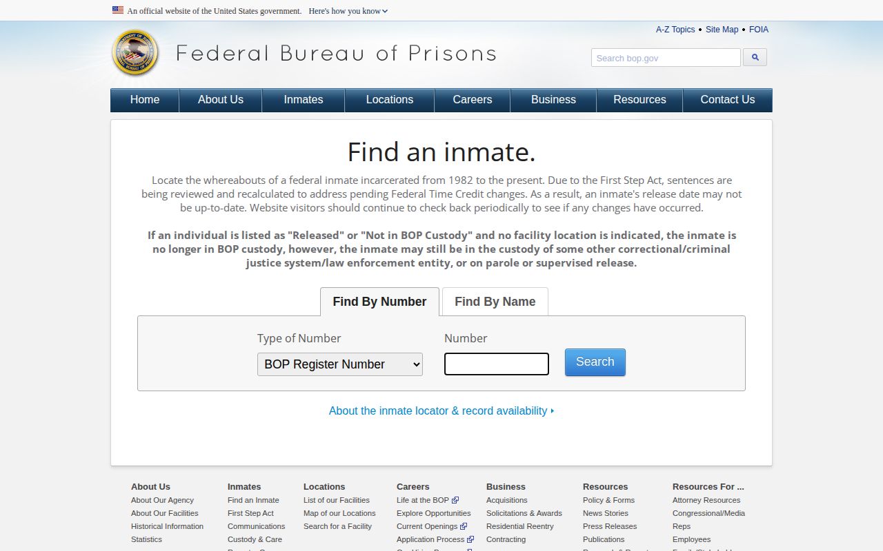 Federal Bureau of Prisons release record search for Powell County cases